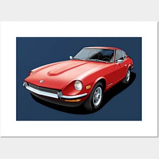 Datsun 240Z in red Posters and Art